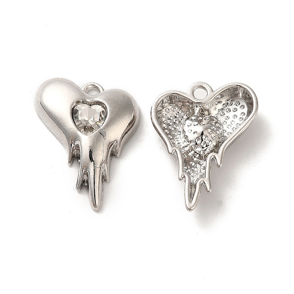 

PandaHall Glass Pandants, with Rack Plating Platinum Alloy Findings, Nickel Free, Melting Heart Charms, Clear, 20x15x4mm, Hole: 1.6mm...