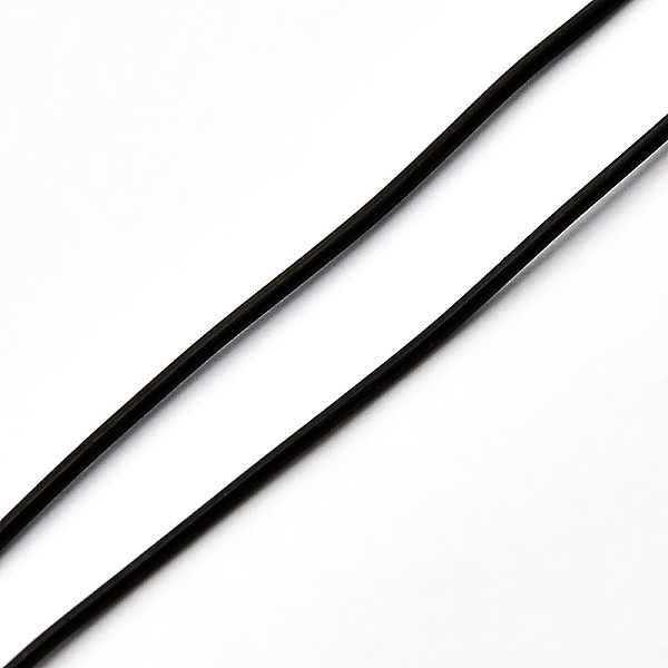 PandaHall Korean Elastic Crystal Thread, Stretch Bracelet String, Round Beading Cord, Black, 0.6mm, about 87.48 yards(80m)/roll TPU Round...