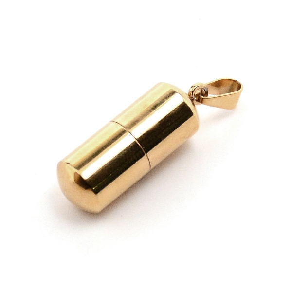 

PandaHall 304 Stainless Steel Pendants, Capsule Shape, for Portable Mini Refillable Perfume Bottle, Golden, 27.5x9.5mm, Hole: 3.5x5.5mm 304...