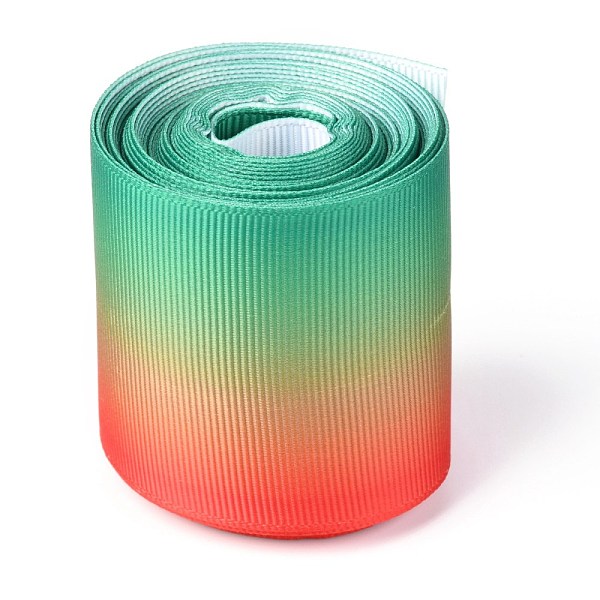 

PandaHall Gradient Rainbow Polyester Ribbon, Single Face Printed Grosgrain Ribbon, for Crafts Gift Wrapping, Party Decoration, Colorful, 2...