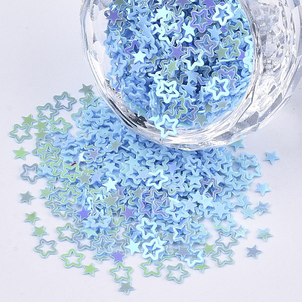 

PandaHall Ornament Accessories, PVC Plastic Paillette/Sequins Beads, AB Color Plated, Star, Light Sky Blue, 2.5~3.8x2.5~4x0.4mm, about...