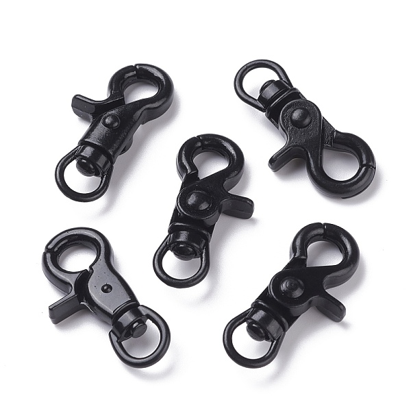 

PandaHall Zinc Alloy Swivel Clasps, Black, 42x21.5~22x8mm, Hole: 6x8.5mm Alloy Black