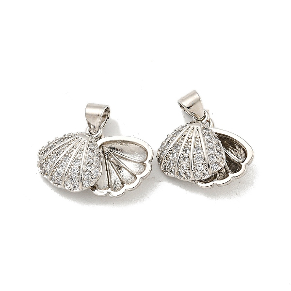 

PandaHall Brass Micro Pave Clear Cubic Zirconia Pendants, Shell Charms, Platinum, 13x12.5x6mm, Hole: 5.5x3.5mm Brass+Cubic Zirconia Shell...