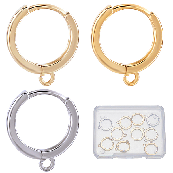 

PandaHall CREATCABIN 6 Pairs 3 Colors Rack Plating Brass Hoop Earring Findings, with Horizontal Loops, Long-Lasting Plated, Cadmium Free &...