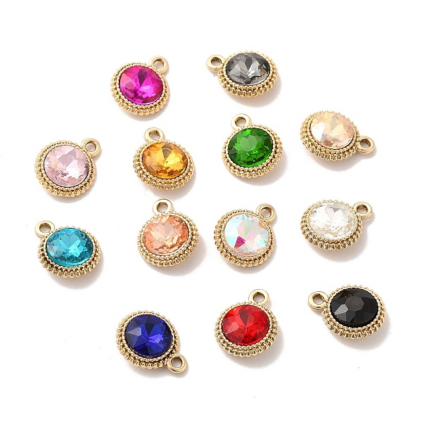 

PandaHall UV Plating Alloy Glass Pendants, Golden, Flat Round Charms, Mixed Color, 17.5x14x5.5mm, Hole: 2mm Alloy+Glass Flat Round..., Multicolor