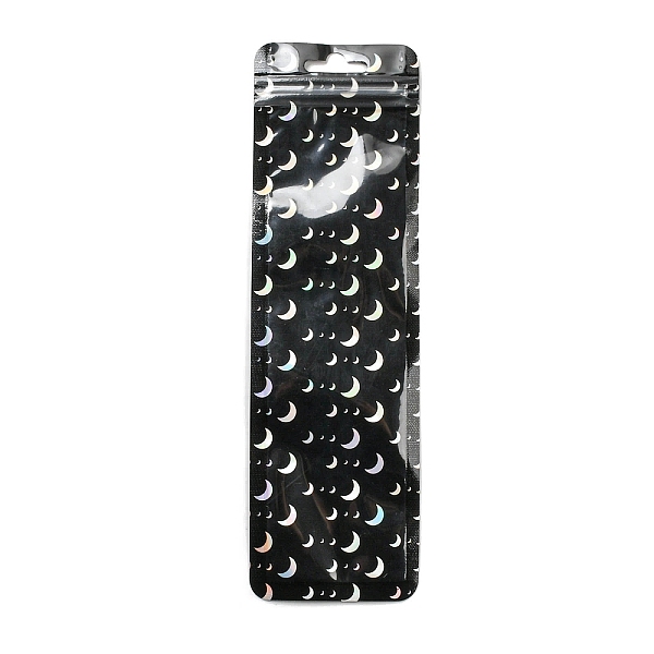 

PandaHall Rectangle Laser Plastic Yin-yang Zip Lock Gift Bags, Self Sealing Reclosable Package Pouches for Pen Keychain Watch Storage, Black...