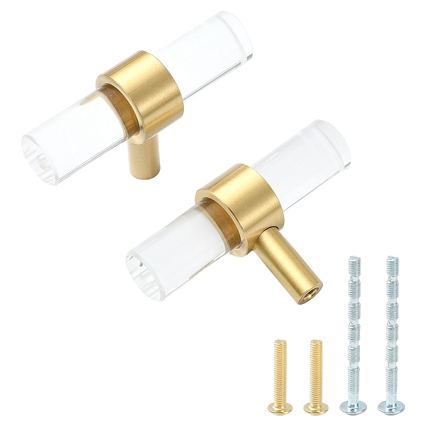 2 Set Schubladengriffe aus Messing und Acryl