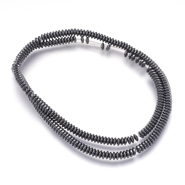 

PandaHall Non-magnetic Synthetic Hematite Beads Strands, Heishi Beads, Flat Round/Disc, Original Color, 4x1~1.5mm, Hole: 1mm, about...