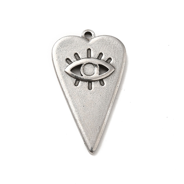 

PandaHall 304 Stainless Steel Pendant Cabochon Settings, Heart with Evil Eye, Stainless Steel Color, Tray: 2.5mm, 27x16x2mm, Hole: 1.5mm 304...