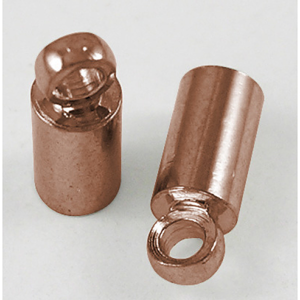 

PandaHall Brass Cord Ends, End Caps, Nickel Free, Red Copper, 8x2.8mm, Hole: 1.5mm, 2mm inner diameter Brass