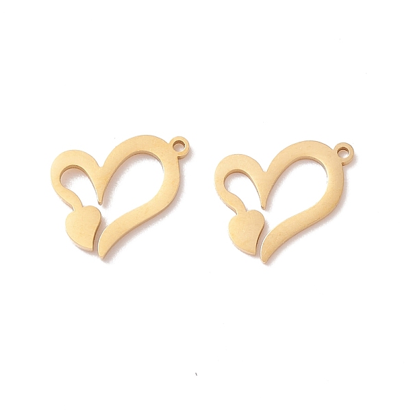 

PandaHall 304 Stainless Steel Pendants, Heart, Golden, 14x10x0.8mm, Hole: 1mm 304 Stainless Steel Heart
