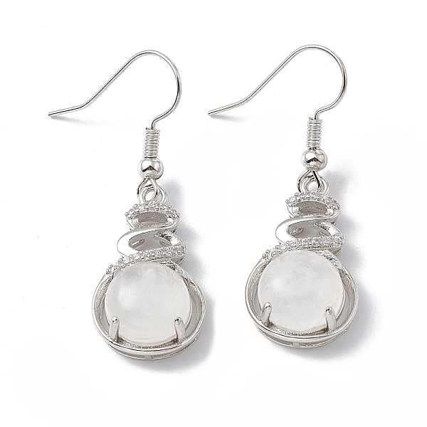 

PandaHall Natural Quartz Crystal Gourd Dangle Earrings with Crystal Rhinestone, Platinum Brass Jewelry for Women, 39mm, Pin: 0.6mm Quartz..., Clear