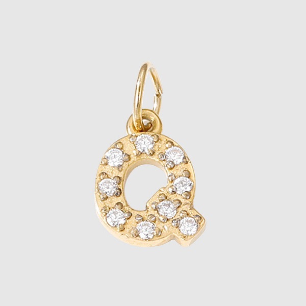 

PandaHall Stainless Steel Cubic Zirconia Pendants with Jump Rings, Real 14K Gold Plated, Long-Lasting Plated, Letter Q, 8mm Stainless..., Clear