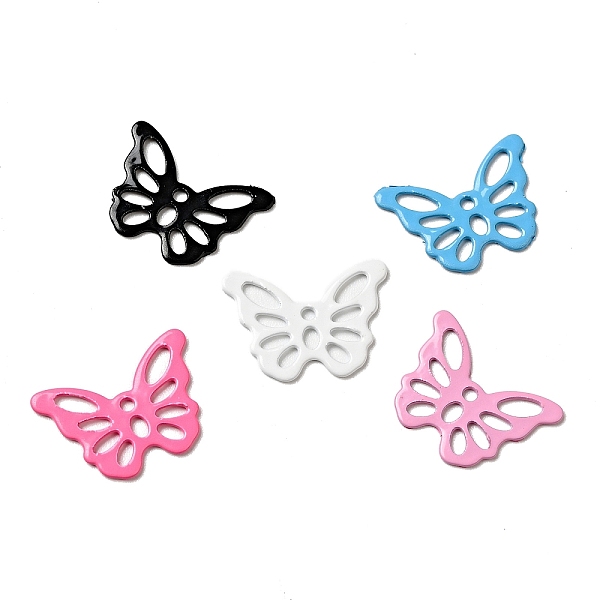 

PandaHall Spray Painted 201 Stainless Steel Pendants, Butterfly Charms, Mixed Color, 15x10.5x0.5mm, Hole: 1.2mm 201 Stainless Steel..., Multicolor