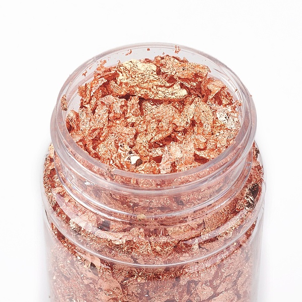 

PandaHall Foil Flakes for Arts, Gilding Crafting, DIY Decoration, Rose Gold, 10x4.9cm Brass