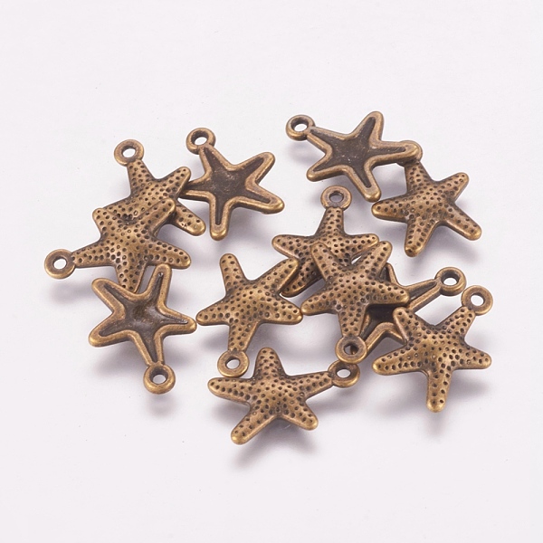 

PandaHall Tibetan Style Alloy Pendants, Starfish/Sea Stars, Lead Free and Cadmium Free, Antique Bronze, 16x12mm, Hole: 1mm, about...