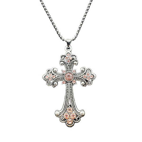 

PandaHall Alloy Pendant Necklaces, Cross fleury, Salmon, 19.69 inch(50cm) Acrylic Cross Red