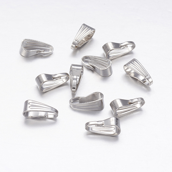

PandaHall Iron Snap on Bails, Platinum, 8.5x3.5x4mm, Hole: 2.5x7.5mm Iron