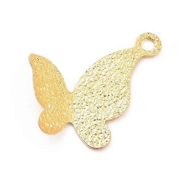 

PandaHall Rack Plating Brass Pendants, Long-Lasting Plated, Textured, Butterfly Charm, Golden, 15.5x11x2mm, Hole: 1.2mm Brass Butterfly