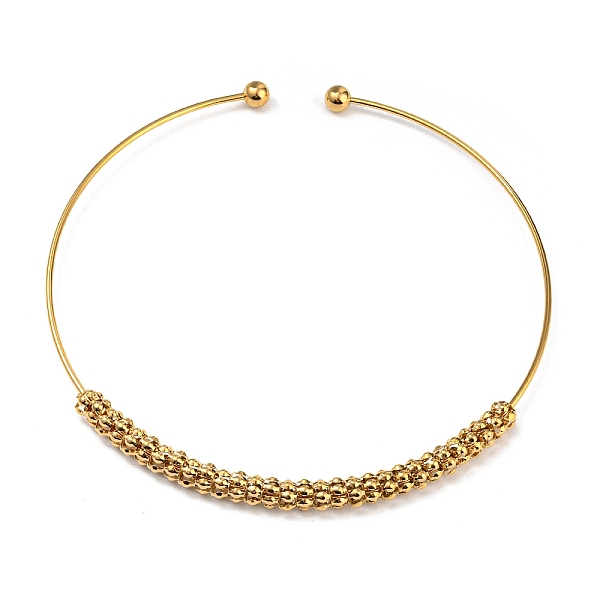

PandaHall Vacuum Plating 202 Stainless Steel Rondelle Beaded Choker Necklaces, Rigid Necklaces for Women, Golden, Inner Diameter: 5.43 inch...