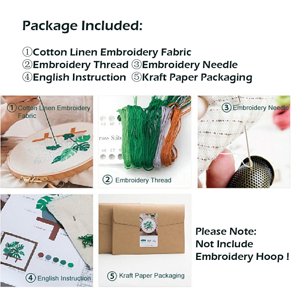 Cactus Pattern DIY Beginner Embroidery Beginner Kit