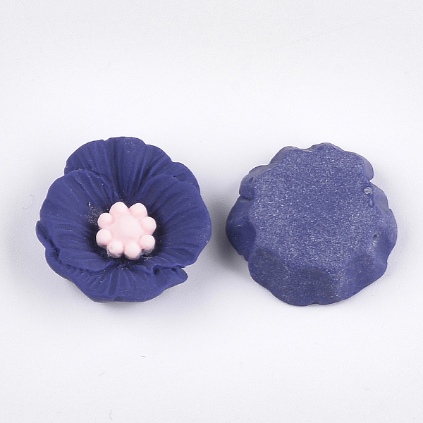 

PandaHall Resin Cabochons, Flower, Dark Blue, 23x22x7mm Resin Flower Blue