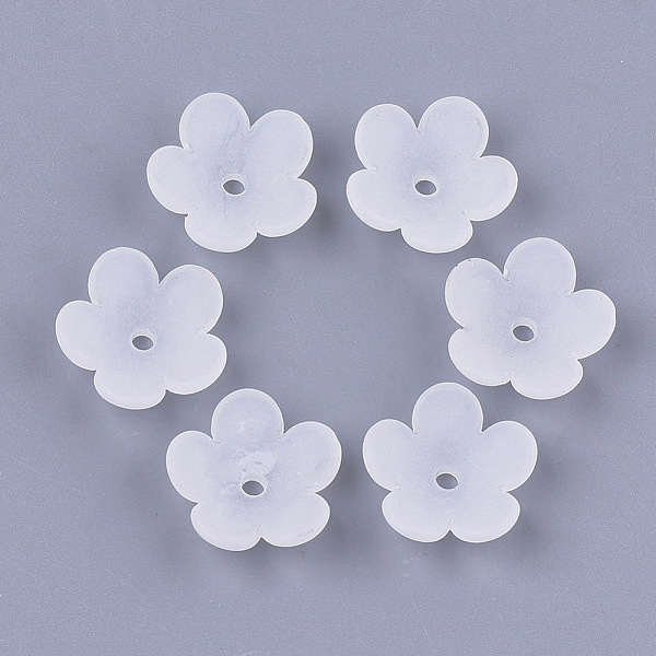 

PandaHall 5-Petal Transparent Acrylic Bead Caps, Frosted, Flower, Clear, 17x18x5mm, Hole: 2mm Acrylic Clear