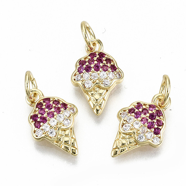 

PandaHall Brass Micro Pave Colorful Cubic Zirconia Charms, with Jump Rings, Nickel Free, Ice Cream, Real 16K Gold Plated, 13x8.5x2.5mm, Jump...