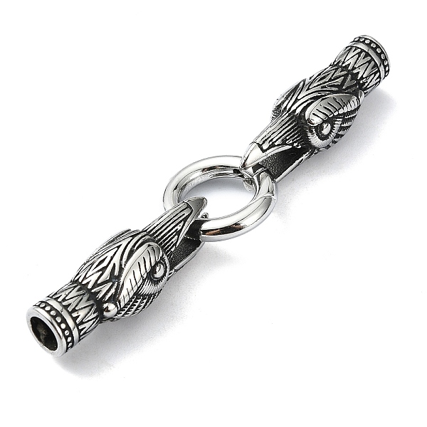 

PandaHall Tibetan Style 304 Stainless Steel Spring Gate Rings, Manual Polishing, Antique Silver, 75mm. 304 Stainless Steel