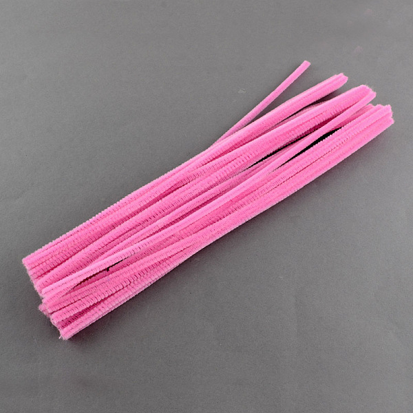 

PandaHall 11.8 inch Pipe Cleaners, DIY Chenille Stem Tinsel Garland Craft Wire, Pink, 300x5mm Fibre