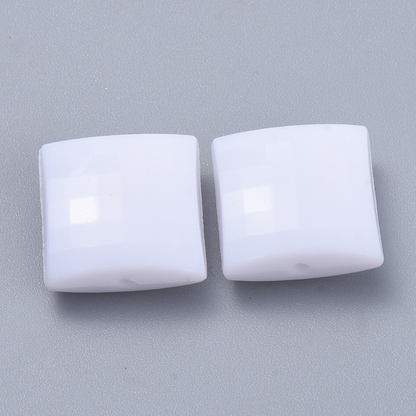 

PandaHall Opaque Acrylic Beads, Faceted, Square, White, 10x10x4.5mm, Hole: 1mm, about 1408pcs/500g Acrylic Square White