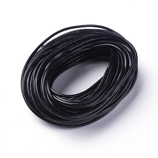 

PandaHall Cowhide Leather Cord, Leather Jewelry Cord, Black, Round, Dyed, Size: about 1mm in diameter Cowhide Round Black
