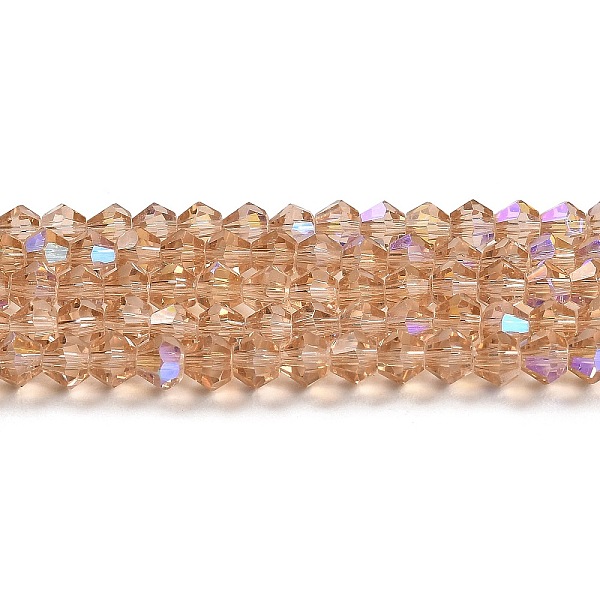Transparentes perles de verre de galvanoplastie brins