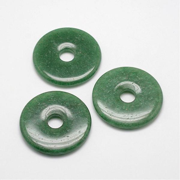 

PandaHall Natural Green Aventurine Pendants, Donut/Pi Disc, Donut Width: 20mm, 50x7mm, Hole: 10mm Green Aventurine Donut