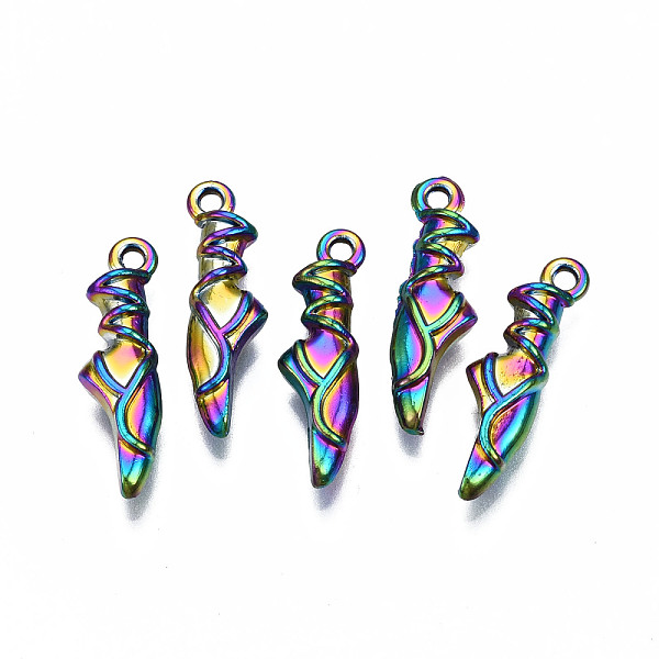 

PandaHall Rainbow Color Alloy Pendants, Cadmium Free & Nickel Free & Lead Free, Ballet Shoes, 23x6.5x4.5mm, Hole: 1.6mm Alloy Shoes