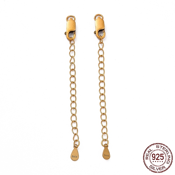 

PandaHall 925 Sterling Silver Chain Extenders, with Lobster Claw Clasps & Charms, Teardrop, Antique Golden, 64x2.5mm, Hole: 2.4mm Sterling...