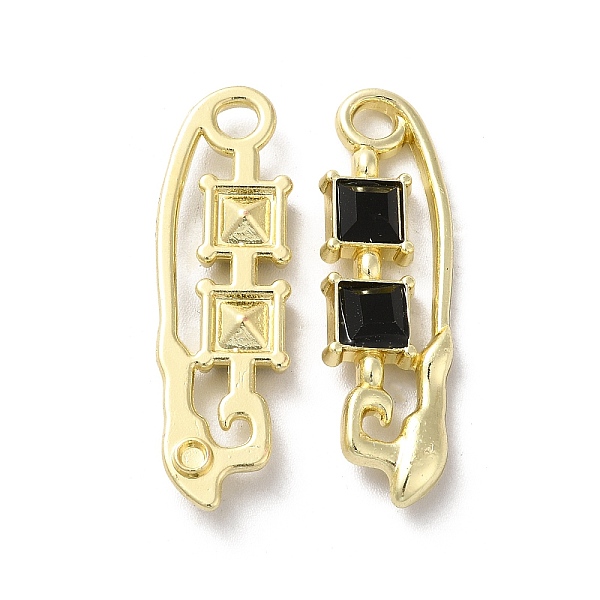

PandaHall Alloy Pendant, with Glass, Light Gold, Lead Free & Cadmium Free, Safety Pin Charm, Black, 35x10.5x4mm, Hole: 3mm Alloy+Glass...