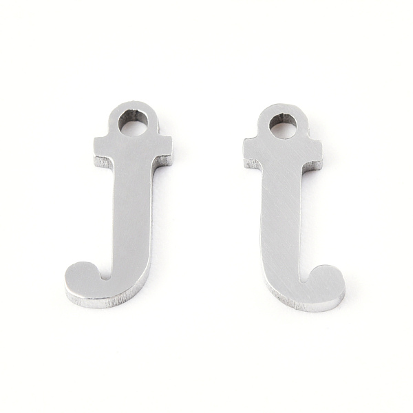 

PandaHall 201 Stainless Steel Charms, Alphabet, Letter.J, 9x3x1mm, Hole: 1mm 201 Stainless Steel Letter J