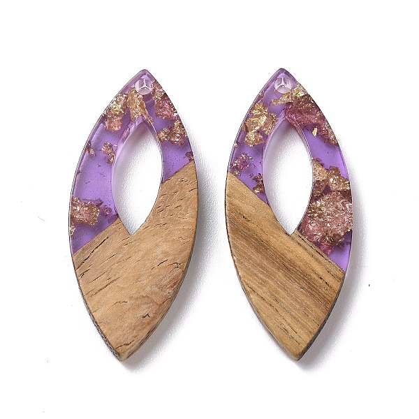 

PandaHall Transparent Resin & Walnut Wood Pendants, with Gold Foil, Horse Eye Charms, Purple, 38x15.5x3.5mm, Hole: 2mm Resin+Wood Horse Eye...