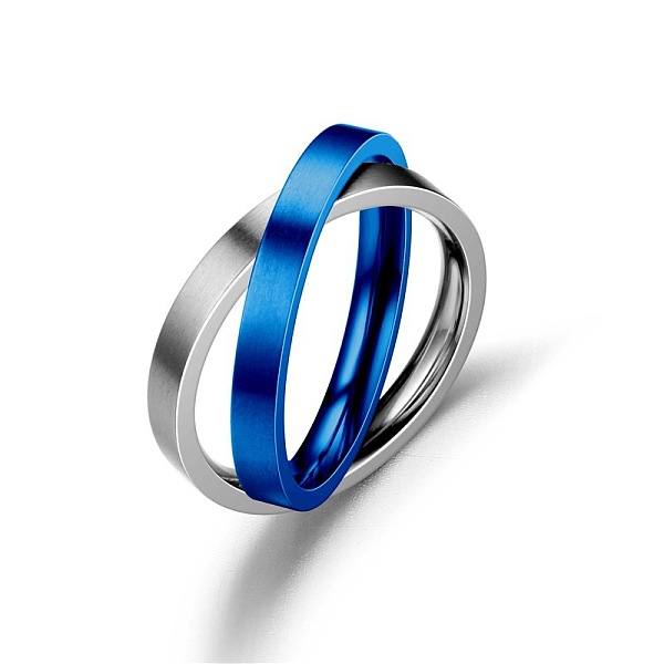 

PandaHall Stainless Steel Rotating Rings, Criss Cross Rings, Blue, 16mm, Inner Diameter: 16mm Stainless Steel Ring