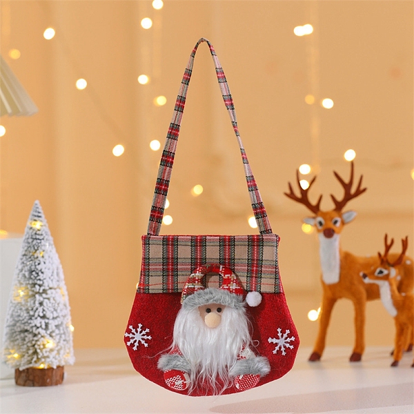 

PandaHall Cloth Candy Bags, Christmas Cartoon Candy Gift Bags for Christmas Gift Packaging, Santa Claus, 34~35cm, Bag...
