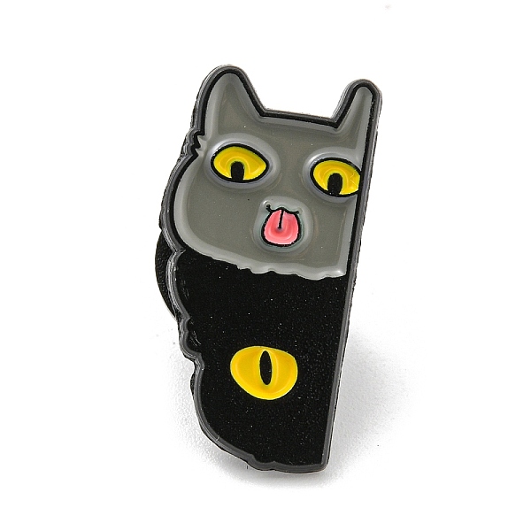

PandaHall Cartoon Cat Enamel Pins, Black Alloy Badge for Women, Eye, 24.2x12.2x1.3mm Alloy+Enamel Eye