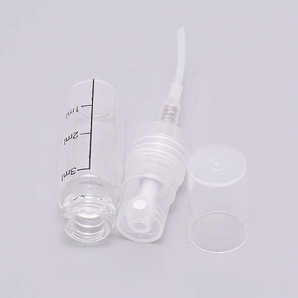 

PandaHall Empty Portable Glass Spray Bottles, Fine Mist Atomizer, with Plastic Dust Cap, Refillable Bottle, Clear, 14x62mm, Capacity: 3ml...