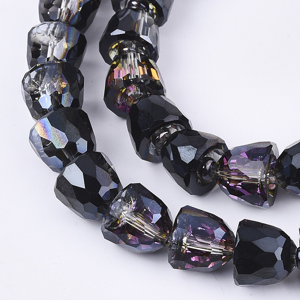 

PandaHall Electroplated Glass Beads, Half Plated, Faceted, Bell, Black, 10.5~11x9mm, Hole: 1mm Glass Bell Black