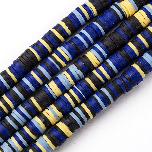 

PandaHall Handmade Polymer Clay Beads Strands, for DIY Jewelry Crafts Supplies, Heishi Beads, Disc/Flat Round, Prussian Blue, 6x0.5~1mm...