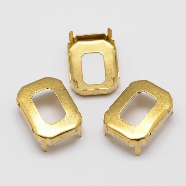 

PandaHall Rectangle Brass Sew on Prong Settings, Claw Settings for Pointed Back Rhinestone, Open Back Settings, Golden, 25x18x0.4mm, Fit for...