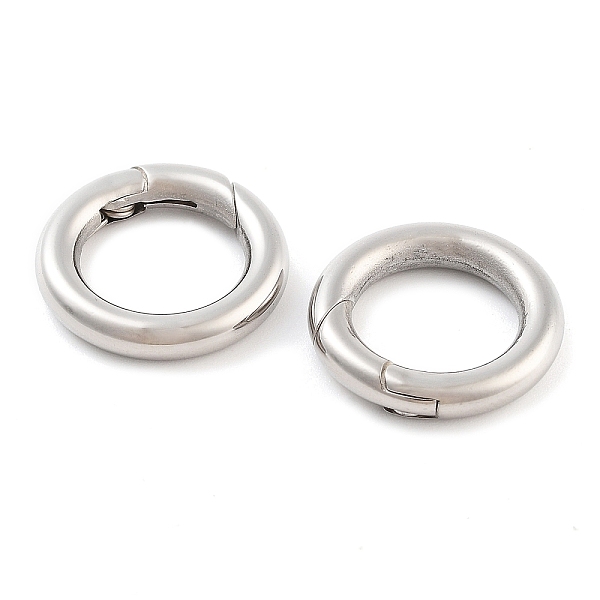 

PandaHall 316 Stainless Steel Spring Gate Rings, Rings, Stainless Steel Color, 16x3mm 316 Surgical Stainless Steel
