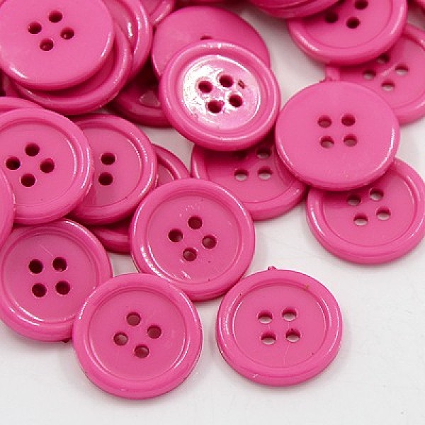 

PandaHall Acrylic Sewing Buttons, Plastic Shirt Buttons for Costume Design, 4-Hole, Dyed, Flat Round, Hot Pink, 17x2mm, Hole: 1mm Acrylic...