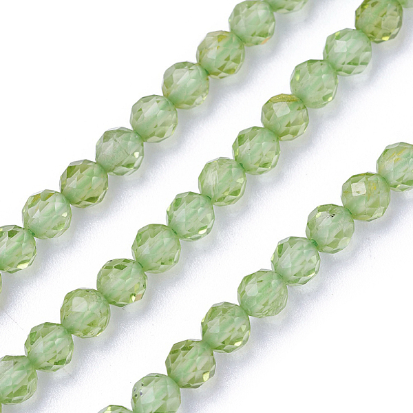 PandaHall Natural Peridot Beads Strands, Faceted, Round, 2mm, Hole: 0.5mm, about 180~200pcs/strand, 14.5~16.1 inch(37~41cm) Peridot Round...