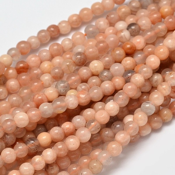 Round Natural Sunstone Beads Strands